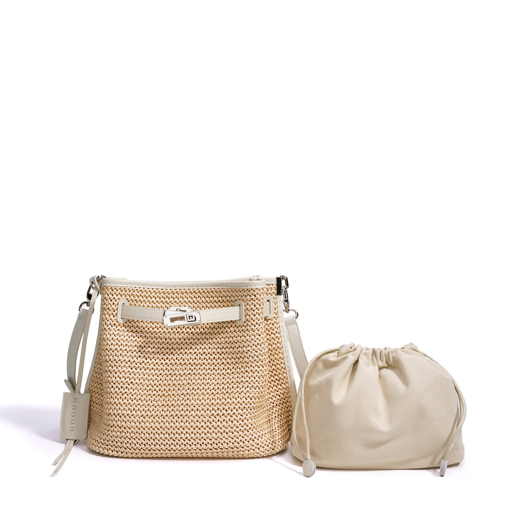 Woven Bucket Crossbody Bag